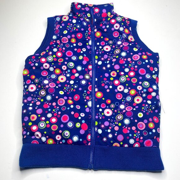 Hanna Andersson, girl's size 160 (14-16) polka dot multi color vest with zipper.